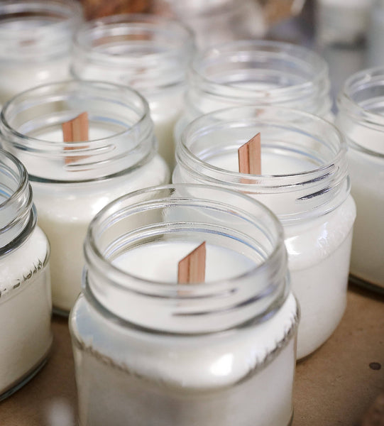 Woodsy Wicks - White Pumpkin Candle - Rust Lid 100% Soy Wax Candle: 8oz / Crackling wood wick