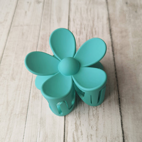 iconic mi - Daisy Flower Matt Hair Accessory Claw Clip 3": Turquoise