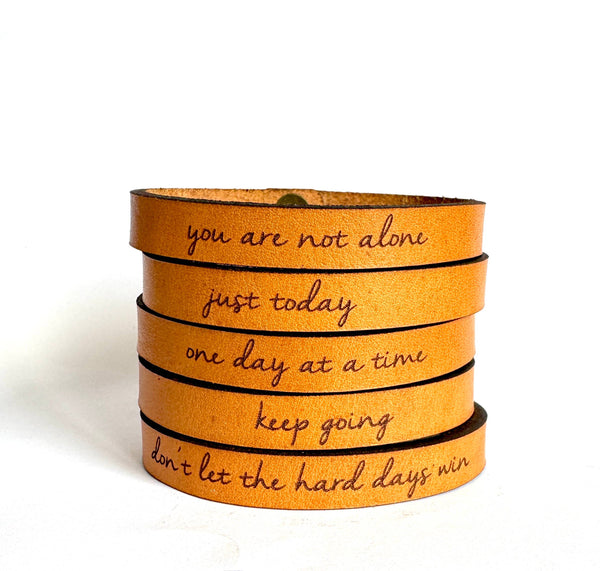 New Market Farmhouse - Hopeful Thin Leather Bracelet Collection - Encourage 