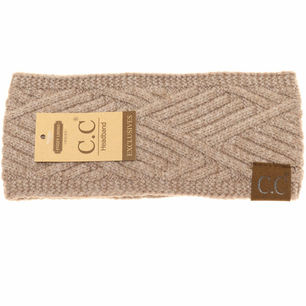 C.C Beanie - Diagonal Criss-Cross Patterned Fashion Headband for Women
