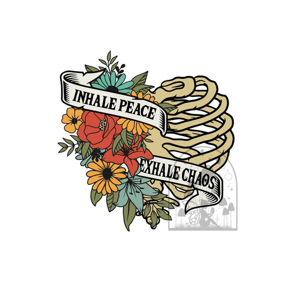 Fables and Fae - Inhale Peace, Exhale Chaos Sticker: 3 / Glossy