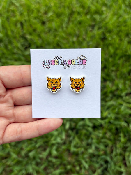 Laser & Color Designs LLC - Mascot Earrings, Football, Team Spirit, School