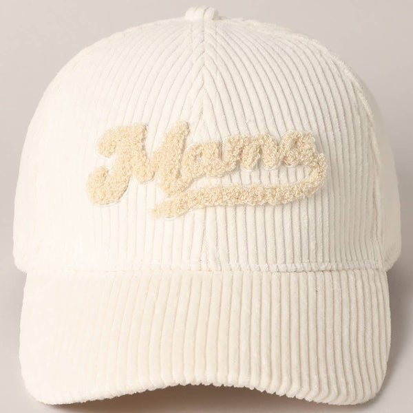 MAMA 3D Embroidered Fuzzy Patch Corduroy Cap