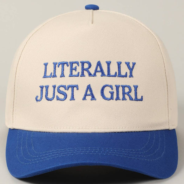 Fashion City - Literally Just A Girl Embroidery Two Tone Trucker Hat