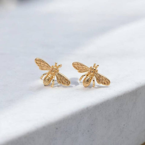 Mood Swing Jewelry - Queen Bee | Gold-Plated Stud Earrings