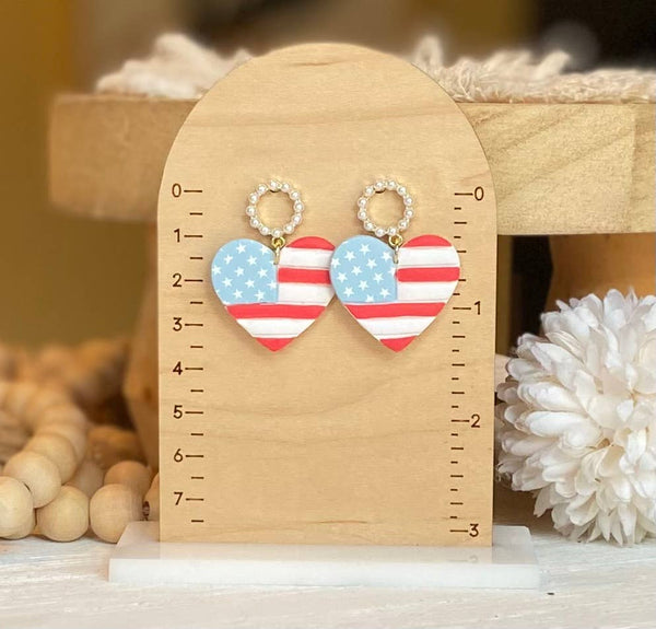 Clayhouse Colours - Fourth of July Handmade Earrings | Red White & Blue Earrings
