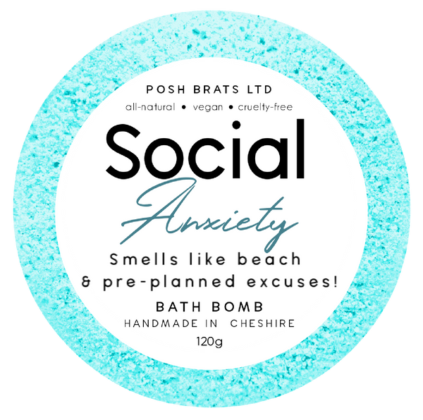 Posh Brats - Social Anxiety Fizzy Bath Bomb VEGAN Handmade Artisan