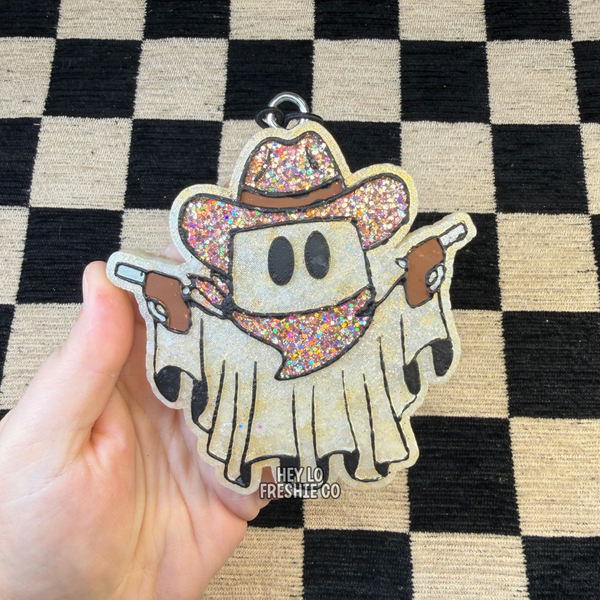 Hey Lo Freshie Co - Cowboy Ghost | Halloween Car Freshie