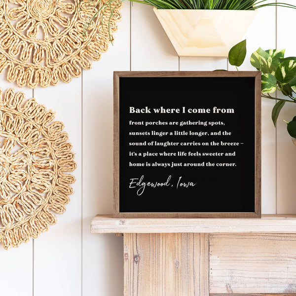 Kendrick Home - Personalized City State Back Where I Come From Black