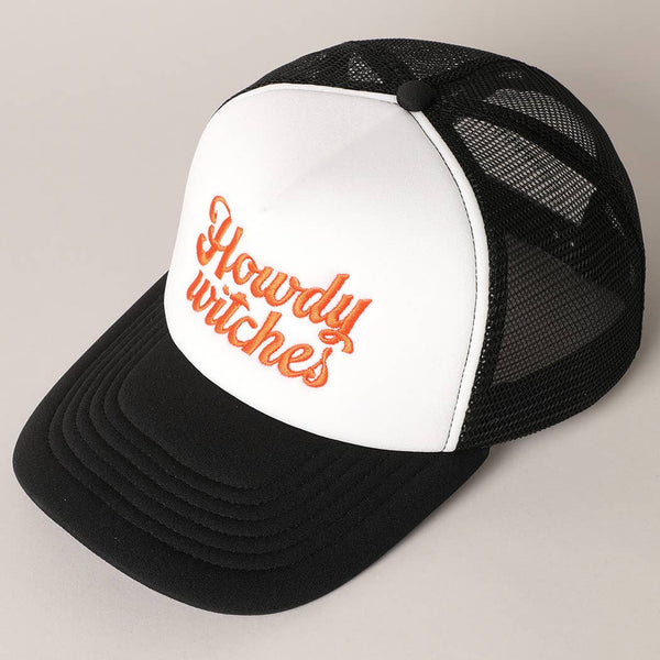 Fashion City - Howdy Witches Embroidered Mesh Back Trucker Hat