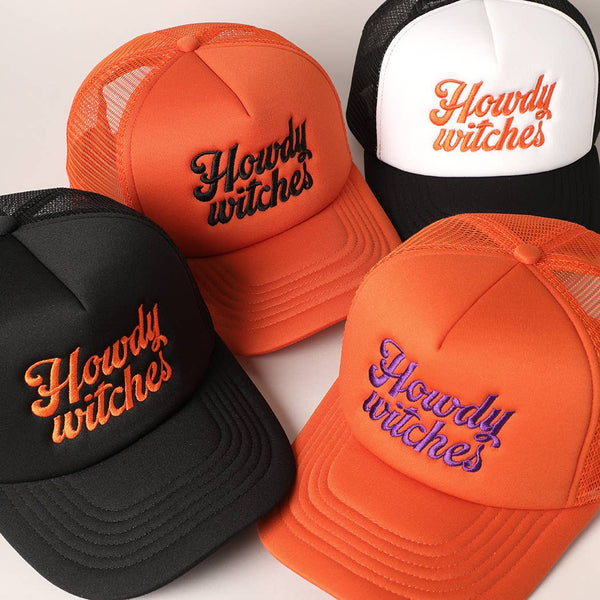 Fashion City - Howdy Witches Embroidered Mesh Back Trucker Hat