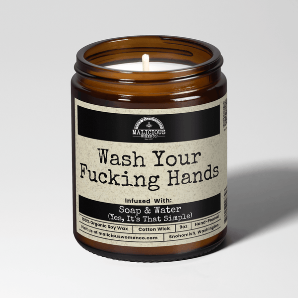 Wash Your Fucking Hands 9oz Funny Candle