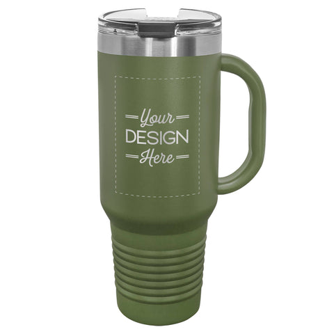 Susquehanna Glass Company - Custom Artwork Insulated Travel Mug & Lid, 40 oz: Olive