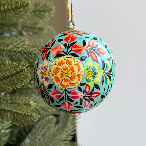 Ornaments 4 Orphans - Floral Ball Paper Mache Ornament Bundle 12pk