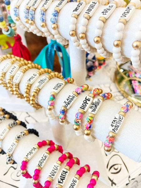 Audra Style - Affirmation Word Beaded Bracelets Inspirational - Abstract