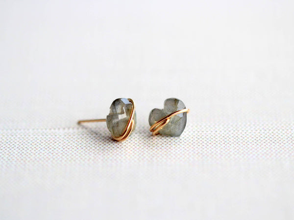 Saressa Designs - Heart Studs - Labradorite