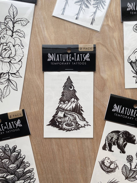 NatureTats - Mountain Camping Temporary Tattoo