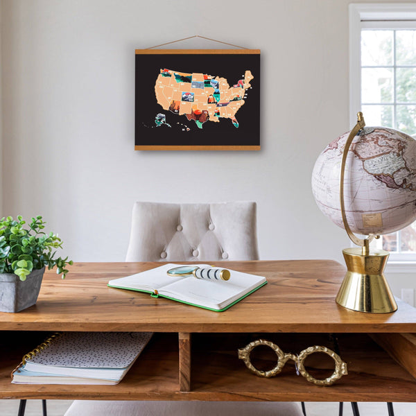Track Your Adventures - 50 States Scratch Off Map with Colorful Graphics