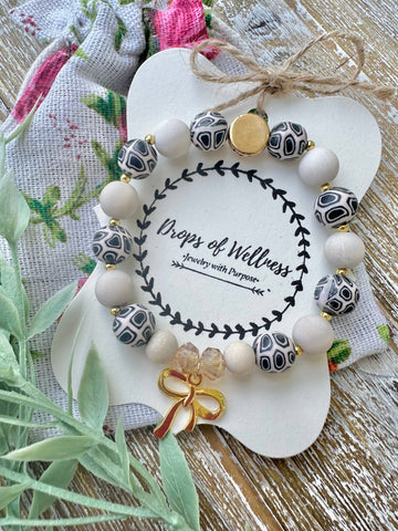 Drops of Wellness Goods - Beaded Stone Bracelet, Diffuser Jewelry, The Rozy