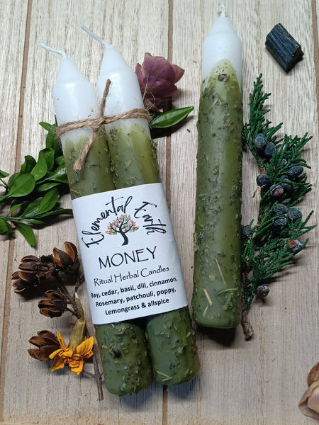 Elemental Earth Shop - Money Herbal Intention Candles