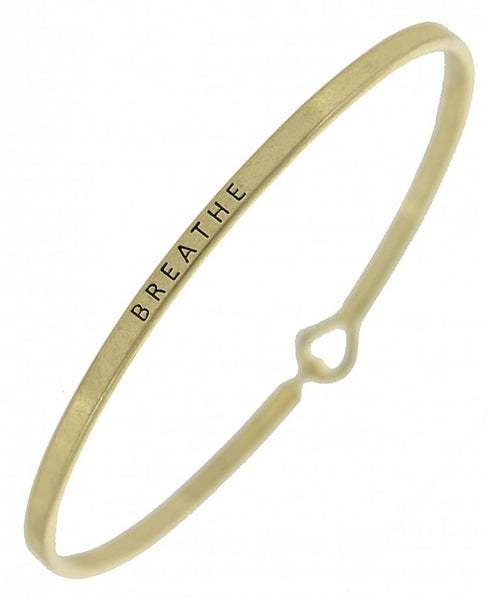 0011 PREMIERE - FR2769 BREATHE_3mm Inspired Message Brass Bangles