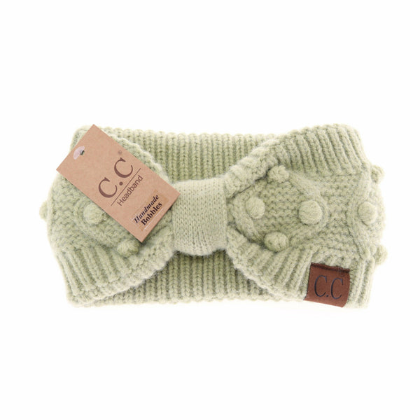 C.C Beanie - Bobble Knit C.C Head Wrap HW3836
