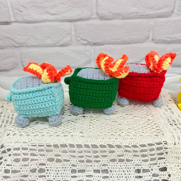 TOMOPOD LLC - Crochet Emotional Support Dumpster Fire Gifts, Handmade Toy