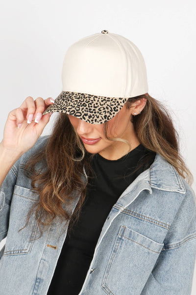 David And Young - Leopard Print Brim 5-Panel Blank Cap