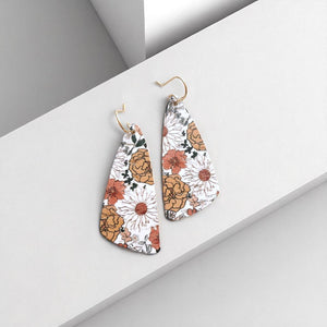 Mood Swing Jewelry - Mums The Word | Genuine Cork Backed Leather Dangle Earrings