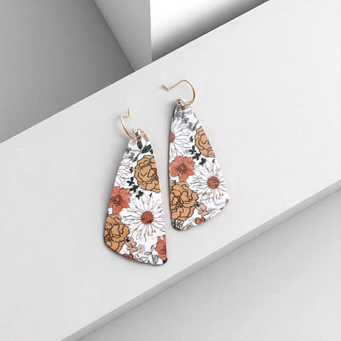 Mood Swing Jewelry - Mums The Word | Genuine Cork Backed Leather Dangle Earrings