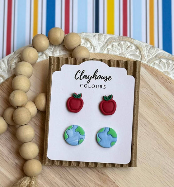 Clayhouse Colours - School Studs |  Teacher Earrings