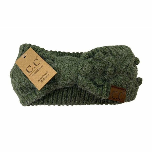 C.C Beanie - Bobble Knit C.C Head Wrap HW3836