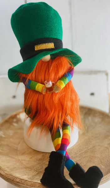 A Gnome on the Roam - St Patrick's Day Leprechaun gnome with legs
