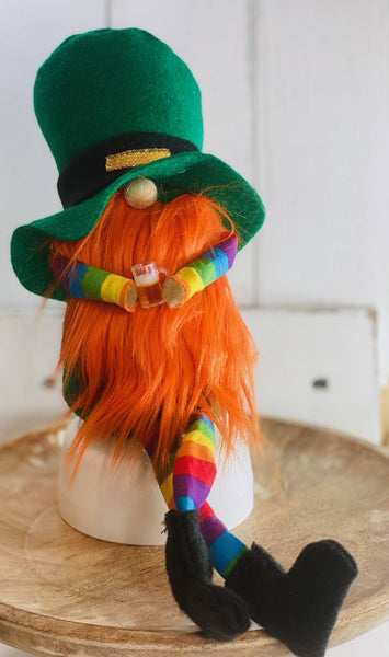 A Gnome on the Roam - St Patrick's Day Leprechaun gnome with legs
