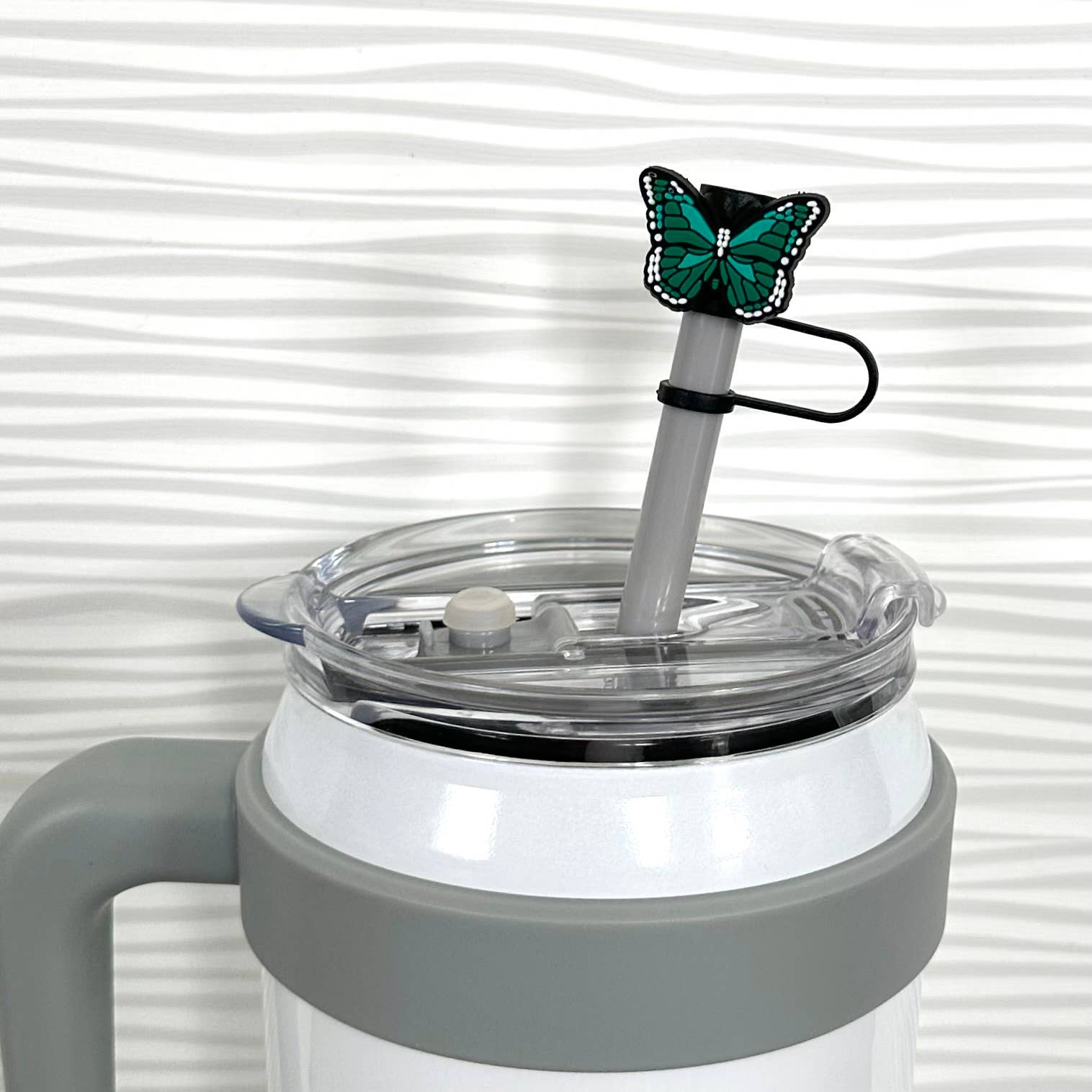 iconic mi - Straw Cover Green Butterfly 10mm