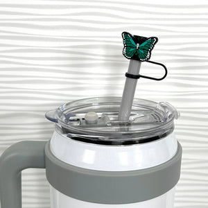 iconic mi - Straw Cover Green Butterfly 10mm