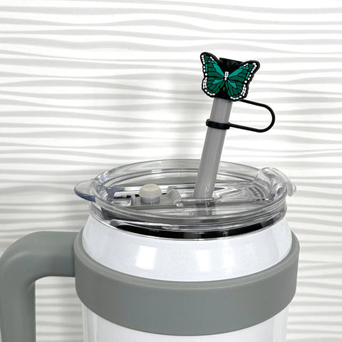 iconic mi - Straw Cover Green Butterfly 10mm