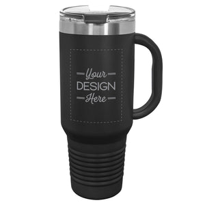Susquehanna Glass Company - Custom Artwork Insulated Travel Mug & Lid, 40 oz: Black