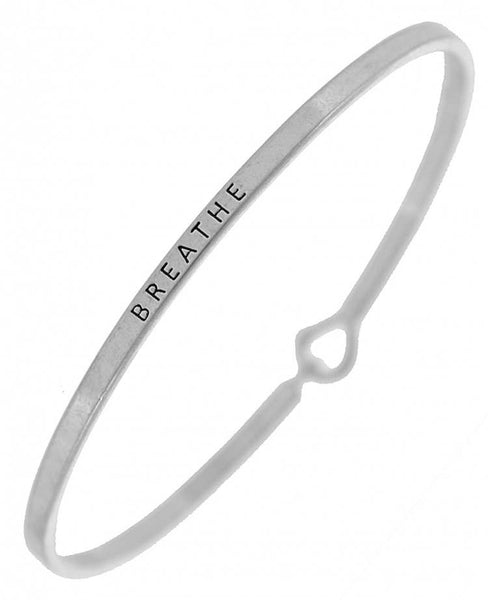 0011 PREMIERE - FR2769 BREATHE_3mm Inspired Message Brass Bangles