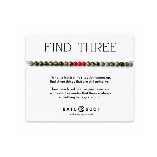 Batu Suci Handmade Jewelry - Find Three Bracelet  |  African Turquoise Mindful Bracelet
