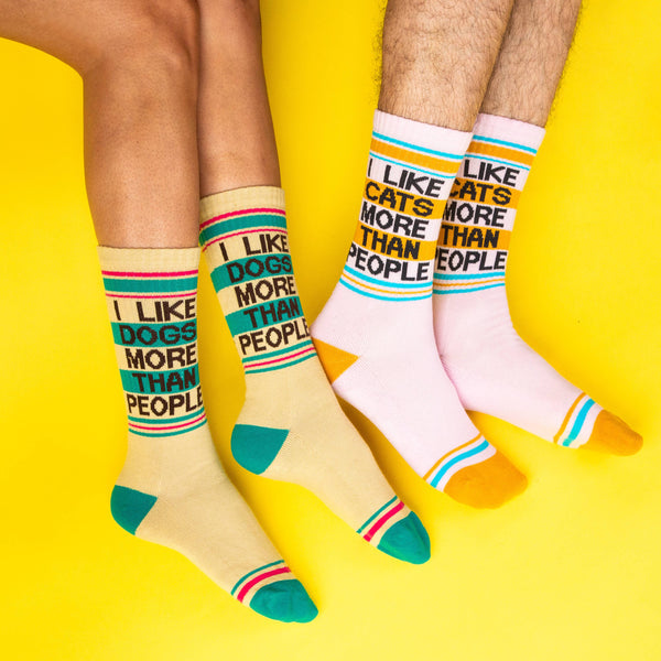 Gumball Poodle - I Like Dogs More Than People Gym Crew Socks