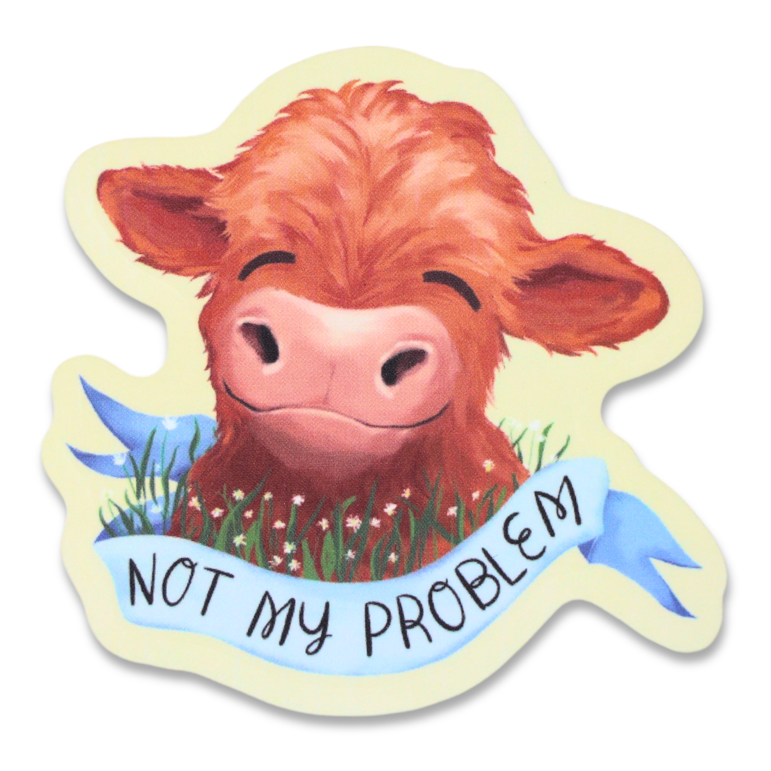 Sleazy Greetings - Not My Problem Cow Funny Vinyl Sticker