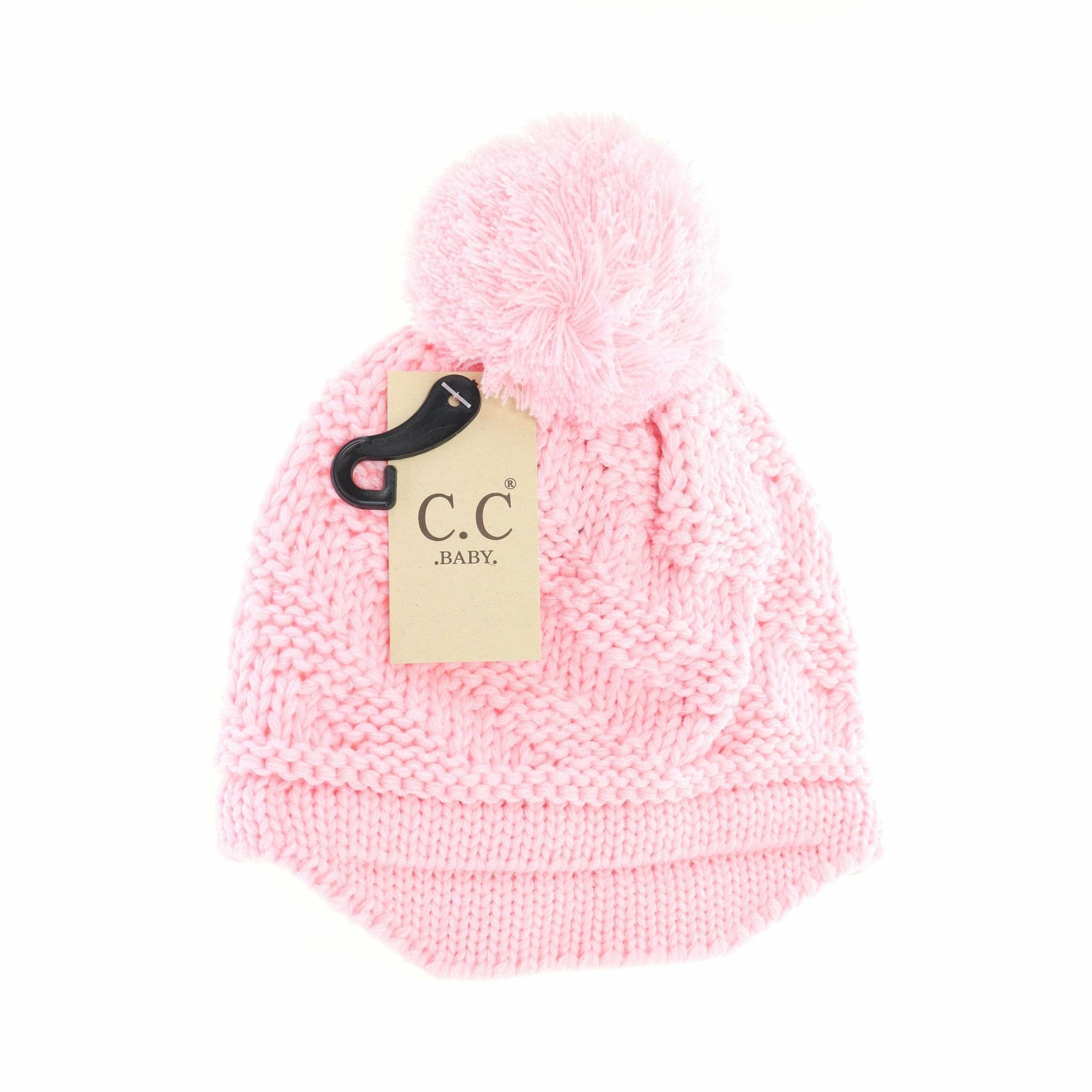 C.C Beanie - Baby Brim Beanie Hat with Pom - Newborn/Knit Hat