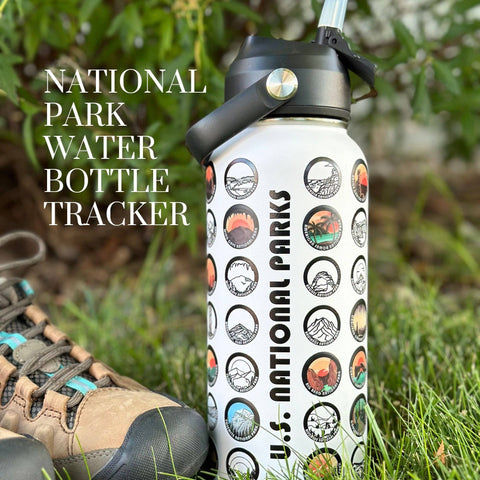 Track Your Adventures - National Park Water Bottle Tracker with Stickers