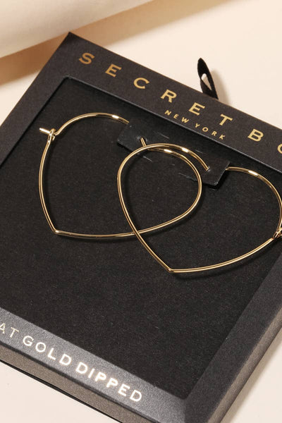 Anarchy Street - Secret Box Heart Outline Hoop Earrings