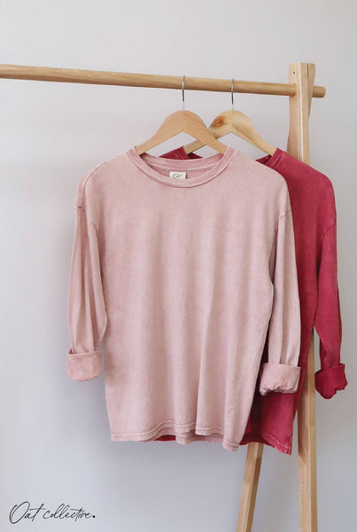 OAT COLLECTIVE - PREMIUM BASIC Mineral Washed Long Sleeve