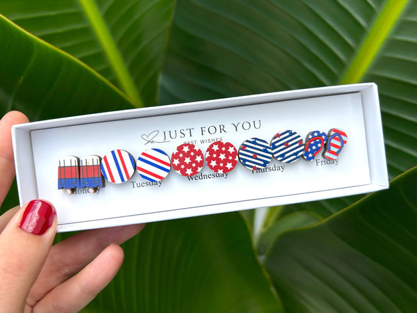Kate Tuesday Jewelry - ❤️Patriotic Red, White and Blue Stud Earring Boxes