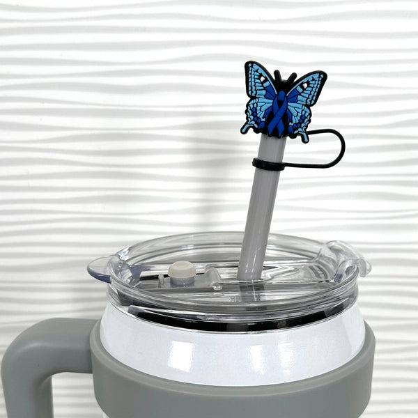 iconic mi - Straw Cover Awareness Month Blue Ribbon 10mm