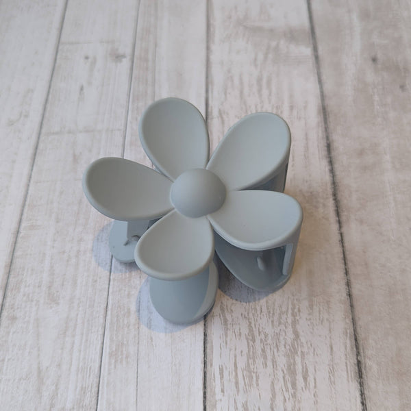 iconic mi - Daisy Flower Matt Hair Accessory Claw Clip 3": Dark grey
