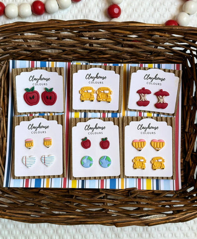 Clayhouse Colours - School Studs |  Teacher Earrings